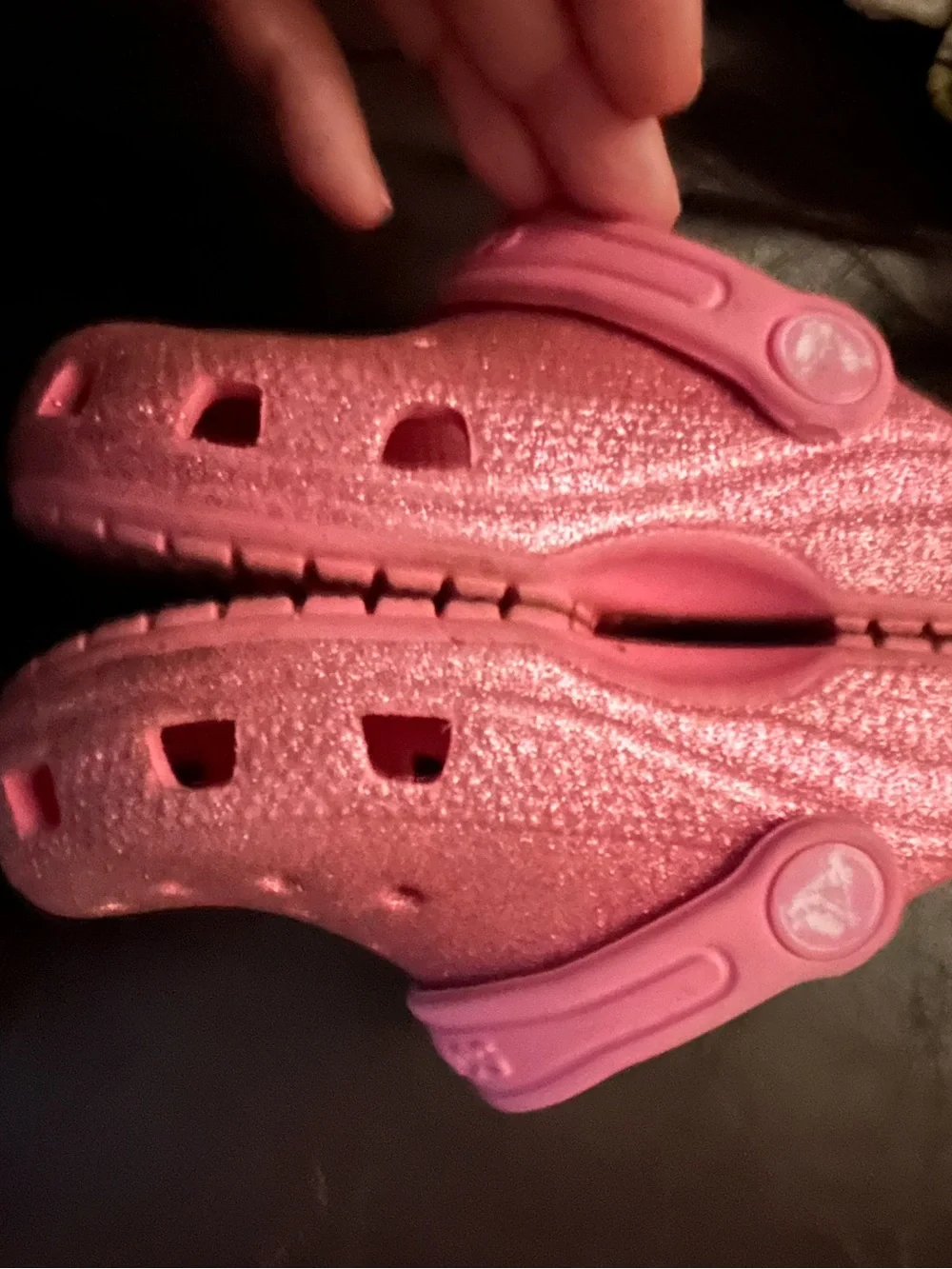 Crocs Pink Sparkle Sz 9